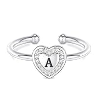 Adjustable Open Cuff Bracelet, Dainty Letter Jewelry, Daughter Sister Bridesmaid Friend, Birthday Christmas Graduation Gift Gold Bracelets for Women Teen Girls, 14K Gold Plated Initial Heart Bangle B0BN2VW1K4