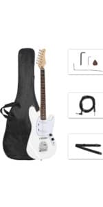 Ktaxon 5 String Electric Bass Guitar, Full Size Standard Right Handed Rosewood Fretboard Bass Kit with Gig Bag Strap Cable Wrench Tool (Yellow)