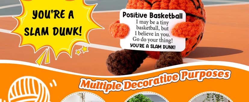 Basketball Coach Appreciation Gift - Thank You Gifts for Basketball Coach, Cool Handmade Crochet Basketball Present for Retirement Birthday Christmas - Thank You for Helping me Grow