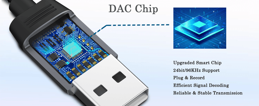 DUKABEL USB Guitar Cable, USB-A to 1/4 TS Cord for Guitar Recording, 8Feet/2.4Meter Instrument Mono Cord for Bass, Mixer, PC, Laptop(Donot Work with RockSmith)
