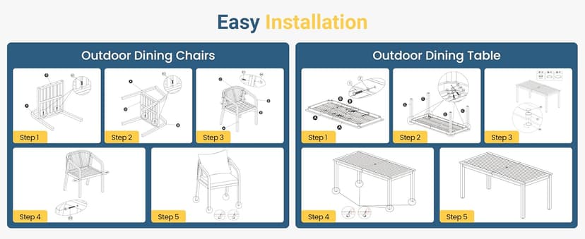 Wisteria Lane 9 Pieces Acacia Outdoor Patio Table and Chairs Set for 8, Patio Outdoor Dining Table Set with Cushion, Modern Outdoor Patio Table Set for Lawn Backyard Garden Deck, Beige