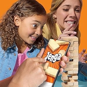 Official Hasbro Games Jenga Game | Digital Die for 6 More Ways to Play | Original Wood Block Game | Stacking Tower | Ages 6+ | 1+ Players | Party Games