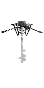 GardenTrax Earth Auger Combo 43cc 2cycle Powerhead with 8 Inch Auger Drill Bit EPA Compliant Post Hole Digger