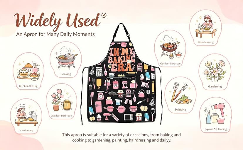 WSNANG Funny Baking Aprons with Pockets In My Baking Era Apron Bakers Gifts Pastry Chef Gift B0CZNY4F2J
