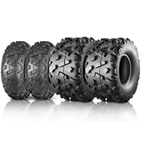 MaxAuto Set of 4 UTV ATV Tires 25x8-12 Front & 25X10-12 Rear Tire, 6PR Tubeless, Four Wheeler Tires All Terrain Tire 25x8x12 Sport Mud-tires 25x10x12 Off Road tire, 4 Pack in 2 Packages
