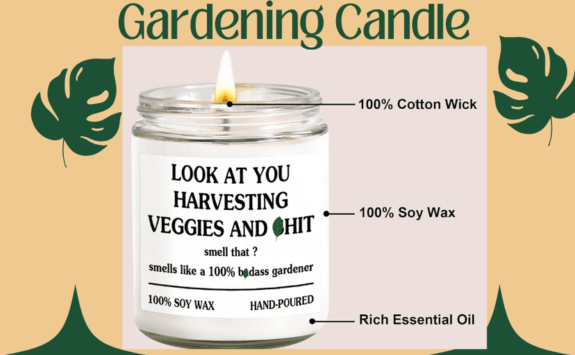 Gardening Gifts for Women - Unique Plant Lover Present, Fathers Day, Funny Garden Gift, Relax Candle, Best Gift for Gardeners, Valentine Gifts Cool Plant Mom, Funny Garden, Growing Candle B0DQVK5PGG