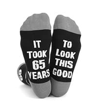 40th 50th 60th Birthday Gifts for him,Men 40th 50th 60th Birthday Decorations, Funny Black Crew Cotton Socks