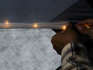 QualyQualy Insulated Pop-Up Tent with Floor - 8-10 Person Ice Fishing Shelter, 147sq.ft Windproof Ice Shack Hut with Stove Jack, Carrying Bag