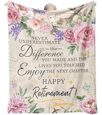 Retirement Gift for Woman, Retirement Blanket for Women/Men, Farewell Gifts for Coworkers, Going Away Goodbye Merch for Mom Grandma Throws Blankets 60"x50"