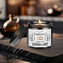 60th Birthday Gifts for Men - Unique Box with 20 Oz Tumbler, Scented Candle, Socks, Baseball Cap for Husband, Dad, Grandpa, Friends, Teachers, Boss