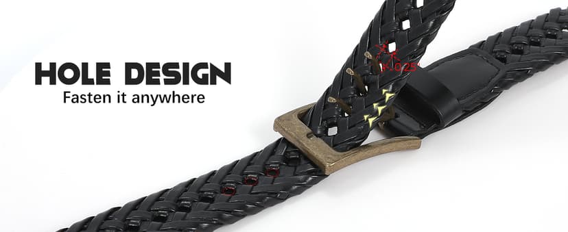 BELTROAD Braided Leather Belt for Men Casual Jeans Golf, Men's Leather Woven Alloy Buckle Hand Braided Belts Gift for Men