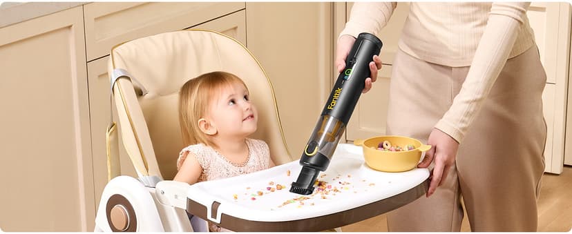 Fanttik Slim V10 APEX Cordless Car Vacuum, 4-in-1 Portable Mini Handheld Vac, 19kPa Suction Power, Upgraded Smart Digital Display, 2 Suction Modes for Small Jobs, Car, Office Desk, Keyboards (Black)