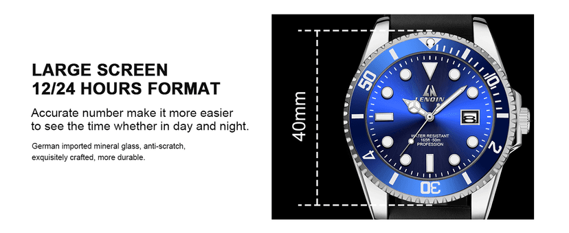 LN LENQIN Mens Watches Stainless Steel Waterproof Analog Quartz Watch for Men with Date Luminous Fashion Wristwatch