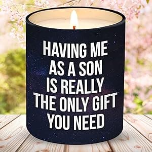 Birthday Gifts for Mom from Son - Mom Birthday Gifts from Son - Moms Gift Ideas from Son - Mother Gift, Funny mom Candle, 10 Oz Jar Lemongrass Scent