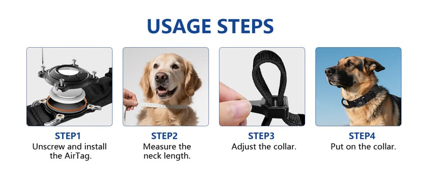QR Code & AirTag Tactical Dog Collar - Military Grade Adjustable Reflective Collar with Control Handle, for Large Medium Dogs, Durable Nylon Metal Buckle (Yellow-L)