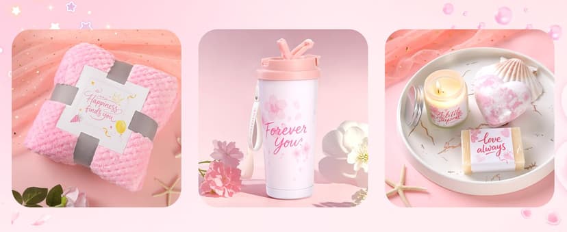 Birthday Gifts for Women, Gift Basket for Mom Wife Sister Her Friends, Luxury Self Care Spa Set with Blanket, Thank You Get Well Soon Holiday Gifts Box for Mother Valentine Day (Red)