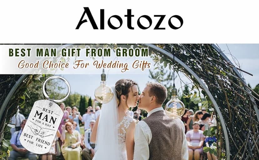 Alotozo Wedding Day Keychain - Bridal Shower Gifts for Bride Groom Groomsmen Bridesmaid Maid of Honor Father