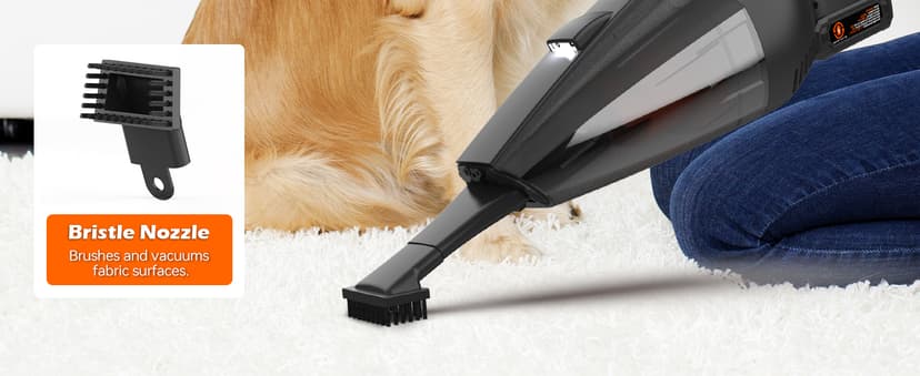 Viewmax Pet Hair Vacuum, Handheld Vacuum Cordless Rechargeable with LED, 10000Pa Suction, 20V Lightweight Portable Hand Vacuum with Multi-Nozzles & Washable HEPA Filter for Pet Hair, Car and Home