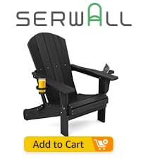 SERWALL Adirondack Chair with Cup Holders - Composite Adirondack Chairs Set of 2 HDPE Outdoor Chairs All Weather Use- Dark Red