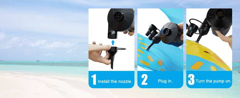 Electric Air Pump for Inflatables,Portable Quick-Fill Air Pump with 3 Nozzles,110-120V, Inflator & Deflator Pumps for Outdoor Camping, Air Mattress Beds,Boats,Inflatable Cushion,Couch,Pool Floats