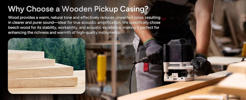 AMUMU SP30 Woody Magnetic Soundhole Pickup with Rare Earth Neodymium Magnet for Steel String Acoustic Guitars – Single Coil, Passive, Battery-Free, Clear & Balanced Acoustic Tone