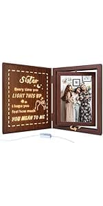 5 Year Anniversary Rotating Picture Frame for Her, Wood 5th Wedding Anniversary Photo Frame gifts for Wife Husband Him Couple, Display 2 6x4