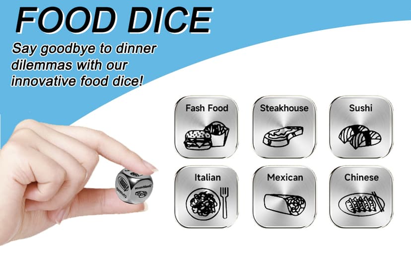 Food decision dice included, cool gadget stress relief desk toy, gift box for Christmas stocking stuffer birthday graduation Fidget Pen with Food Dice, Sensory Fidget Toy Gift for Teens and Adults B0H1PH19DT