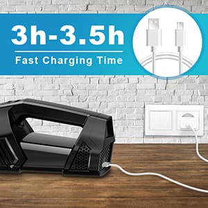 Handheld Vacuum Cordless Portable Car Vacuum with LED Light, High Power Suction, 3 in 1, Lightweight Rechargeable Hand Vacuum, Hand Held Vacuum Cleaner for Car Home Office, Pet Hair, Black