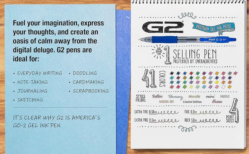 PILOT G2 Premium Refillable & Retractable Rolling Ball Gel Pens, Fine Point, Black Ink, 12 Count (Pack of 1) (31020)