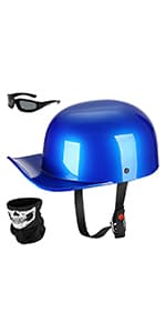 Yesmotor Baseball Motorcycle Helmet Half Cap for Bike Cruiser Chopper Moped Scooter- Dot Approved