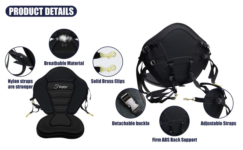Thickened Kayak Seats - Premium Shockproof Seats with Back Support for Kayaking, Canoeing, Fishing, Paddle Boarding - Comfort, Versatility and Extra Storage