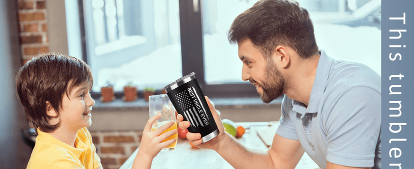 Gifts for Uncle from Niece, Nephew - Uncle Gifts - Fathers Day Gift - Father's Day, Birthday, Christmas Funny Gift for Men Him from Niece, Nephew, Kids - 20 Oz Stainless Steel Coffee Tumbler