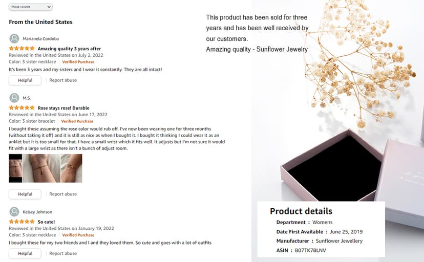 Sunflower Jewellery Friendship Necklace for 3 4 Stainless Steel Heart-Shaped Necklace/Bracelet Three Hearts Composed of Friendship Necklace/Bracelet, Gifts for Friends