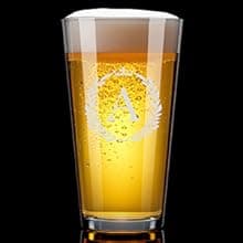 Personalized Beer Glasses Gifts for Men, 16 oz Pint Glasses Monogrammed A-Z Drinking Glass Cups Customized Gift, Unique Christmas Anniversary Birthday Gifts for Men Him Dad Brother Husband Grandpa (T)