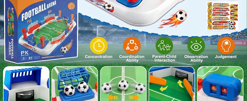 Including 4 mini Balls, Interactive Soccer Toy Indoor Home, Party Game for Football Lover, Birthday Gifts for Boys Girls SMILESSKIDDO Mini Foosball Table Toy Age 4-12, Soccer Board Games for Kids B0GFW5N5TD