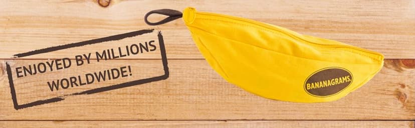 Bananagrams Classic Word Game – Fast-Paced Spelling & Anagram, Family & Travel Game , 144 Letter Tiles in Portable Banana Pouch, 1–8 Players, Educational Wordplay Fun for Ages 7+