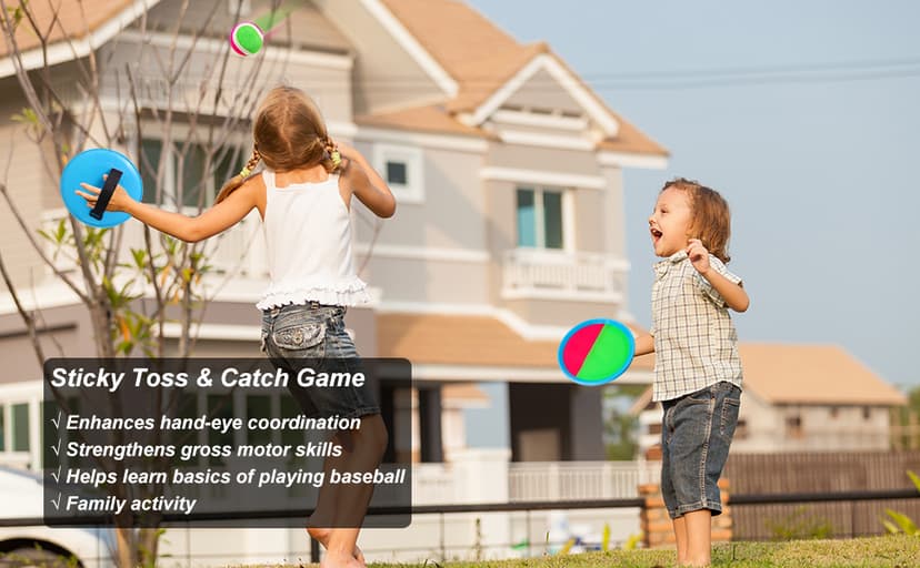 Ayeboovi Toss and Catch Ball Game Outdoor Toys for Kids Yard Games Beach Toys Outside Games for 3 4 5 6 7 8 9 10 Year Old Boys Girls (Upgraded)
