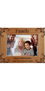 CEDAR CRATE MARKET Grandparent Gifts, Grandparent Picture Frame - Laser Engraved Natural Alder Wood Horizontal Photo Frame, Easel Back, Wall Mount Fits 5x7 Horizontal Portrait Sentimental Gift