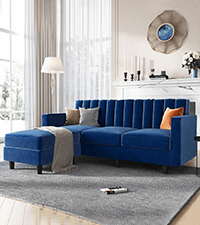 HONBAY Faux Leather Sectional Sofa, Convertible Sectional Couch L Shaped Couch Sofa for Small Space, Brown