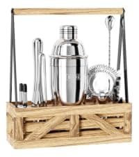 BARE BARREL 27oz Martini Shaker | Built-in Drink Measure System & Strainer, TravelBag, Recipes | Home Bar Bartending Gift Set Insulated Cocktail Shaker | Vacuum Double Wall Stainless Steel (Slate Gray) B0GJG62Q5S