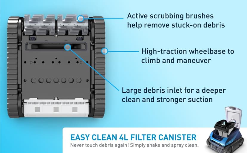 Polaris Freedom Cordless Robotic Pool Cleaner, Cable-Free for All In-Ground Pools up to 50ft, Four Cleaning Modes & Intelligent Cleaning Technology