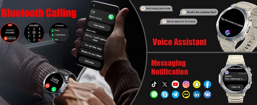 Military Smart Watch for Men Built-in GPS with LED Flashlight Compass, 1.43" AMOLED Display 5ATM Waterproof Fitness Tracker with Heart Rate/Sleep/Blood Pressure, Watches for Android/iPhone, Black