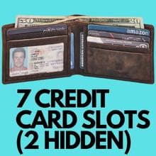 Wise Owl Accessories Real Leather Mens Bifold Wallet RFID Blocking Slim Minimalist Front Pocket - Thin & Stylish with ID Window in Gift Box (Crazy Horse, Coffee)