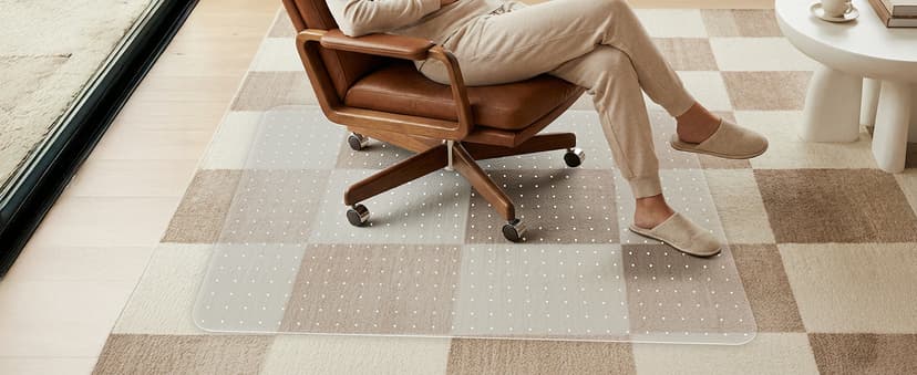 Office Chair Mat for Carpet, 32x48 Heavy Duty Clear Plastic Rolling Chair Mat for Carpet Floor, Under Computer Desk Chair Floor Mats Protector Carpeted Floors