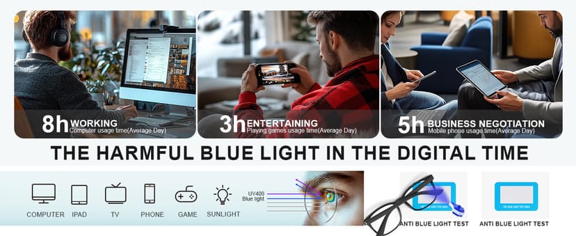 hunsquer Blue Light Glasses for Women Blue Light Blocking Glasses Men Computer Gaming Blue Screen Glasses Mens Blue Light Blocker Glasses