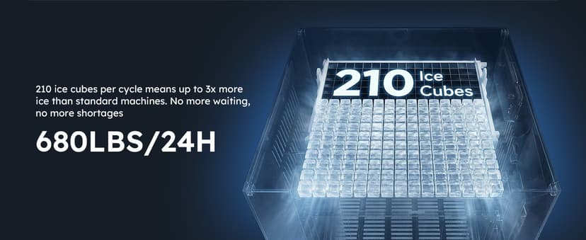 Commercial Ice Maker Machine, 680 LBS/24H with 560 LBS Storage, ETL Approval Industrial Ice Machine, 210 Ice Cubes in 5-15min, Self-Cleaning Stainless Steel Ice Maker for Business Restaurant Hotel