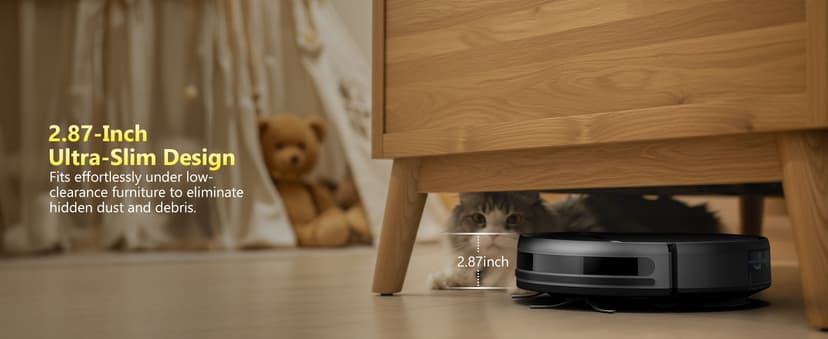 XIEBro Life Robot Vacuum and Mop Combo, Vaccum Robot 2 in 1 with WiFi/App/Voice, Schedule, Water Tank and Dustbin, Self-Charging, Slim, Ideal for Hard Floor, Pet Hair, Carpet