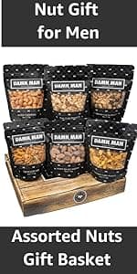 Snack Box Gift Basket, Birthday Gift for Men, Food Care Package, Unique Tins of Assorted Nuts, Snacks in Stunning Case - Treat for Men, Women, Dad, Friends, Family