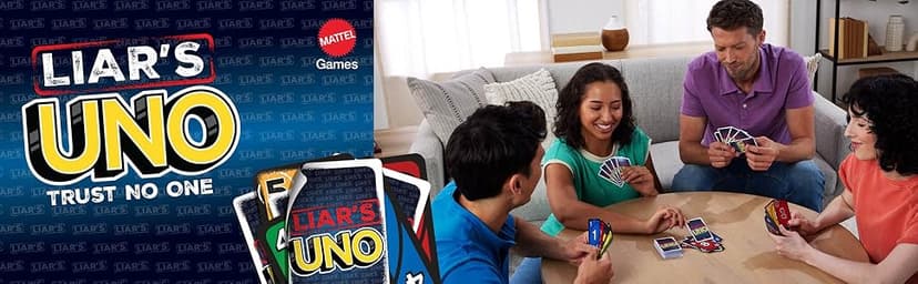 Mattel Games Liar’s UNO Card Game in Travel & Storage Tin for Adults, Kids, Families, Parties & Game Nights, Outwit Other Players with Bluffing & Trickery (Amazon Exclusive)