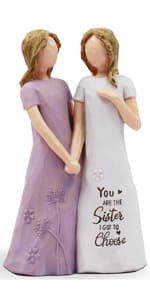 BORLESTA Best Friend Birthday Gifts for Women - Friendship Gifts for Women, Gifts for Friends Women, Sister Birthday Gifts, Bestie Gifts for Women - Friend Hand-Painted Figure